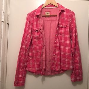 Pink plaid hollister flannel